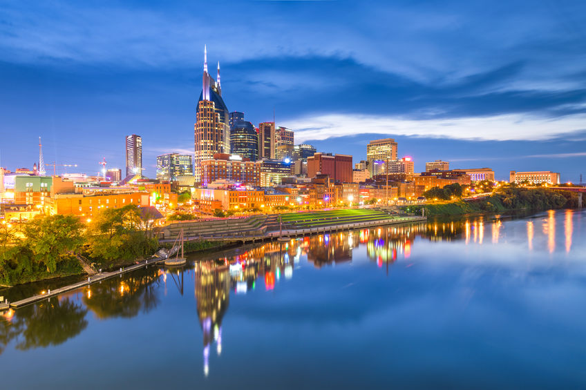 A view of Nashville from the Cumberland River 